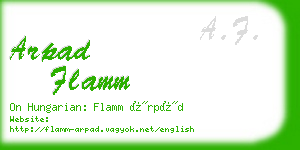 arpad flamm business card